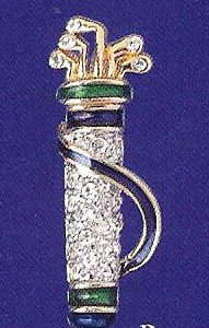 Crystal Golf Bag Award Pin