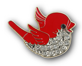 Multi Crystal Birdie Pin