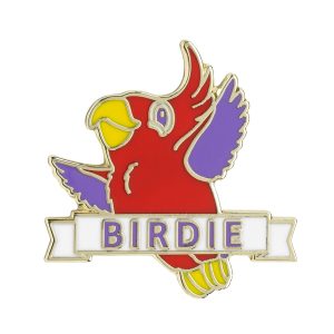 Red Parrot Birdie Pin