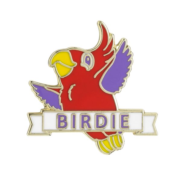 Red Parrot Birdie Pin